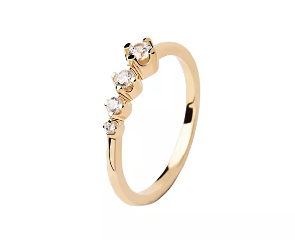 Blyštivý pozlacený prsten se zirkony Spark Essentials AN01-801