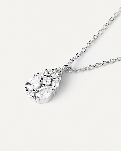 Blyštivý stříbrný náhrdelník Vanilla CO02-674-U (řetízek, přívěsek)