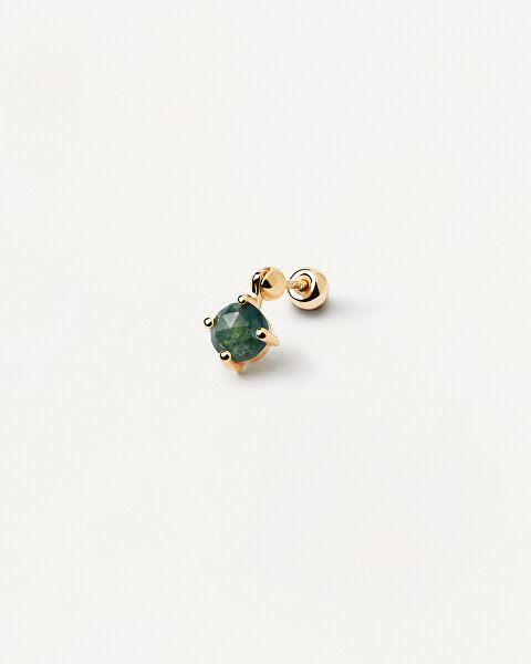 Elegante orecchino singolo placcato in oro KIMI MOSS AGATE Gold PG01-711-U