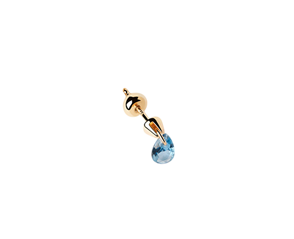 Elegantní pozlacená single náušnice se zirkonem Blue Lily Gold PG01-202-U