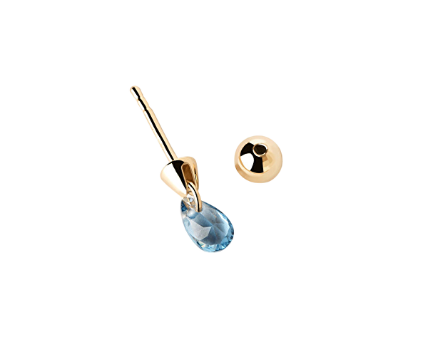 Elegantní pozlacená single náušnice se zirkonem Blue Lily Gold PG01-202-U