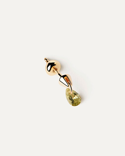 Elegáns aranyozott single fülbevaló cirkónium kővel Green Lily Gold PG01-203-U - 1 db