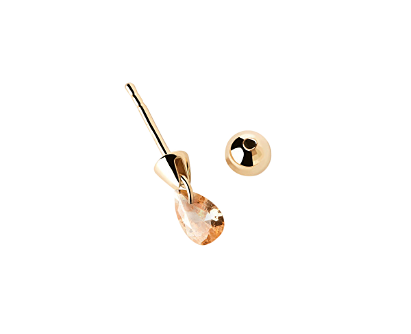 Elegantní pozlacená single náušnice se zirkonem Peach Lily Gold PG01-204-U