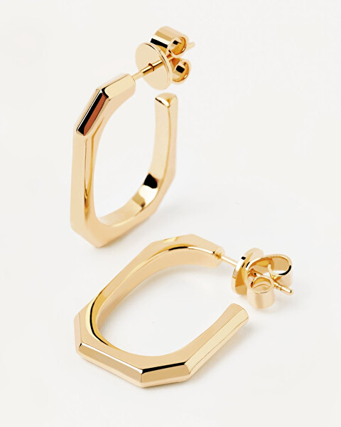 Eleganti cercei placați cu aur SIGNATURE LINK aur AR01-415-U