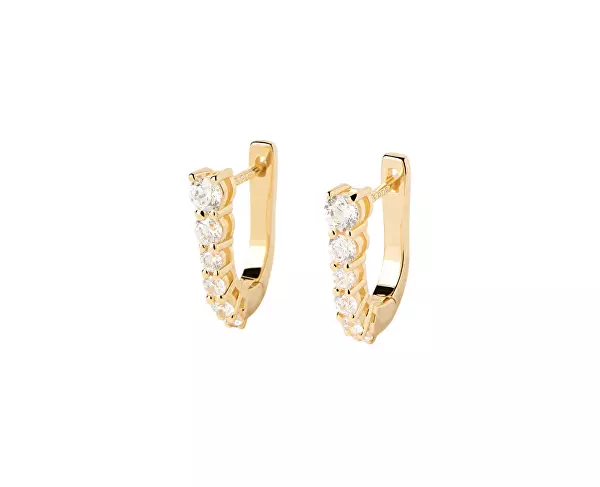 Elegantní pozlacené náušnice se zirkony RISE Gold AR01-804-U