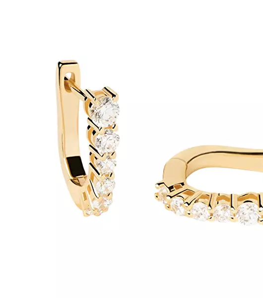 Elegantní pozlacené náušnice se zirkony RISE Gold AR01-804-U