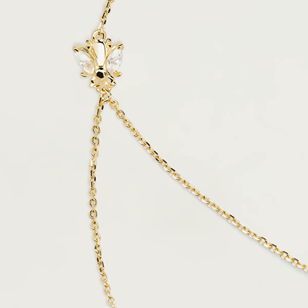 Elegantní pozlacený dvojitý náhrdelník ze stříbra BREEZE Gold CO01-202-U