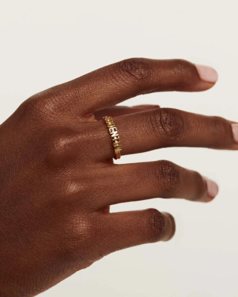 Elegantný pozlátený prsteň ESSENTIAL Gold AN01-608