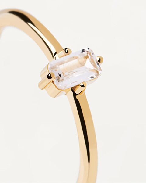 Elegante anello placcato in oro con zircone chiaro MIA Gold AN01-806
