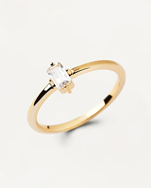 Elegantní pozlacený prsten s čirým zirkonem MIA Gold AN01-806
