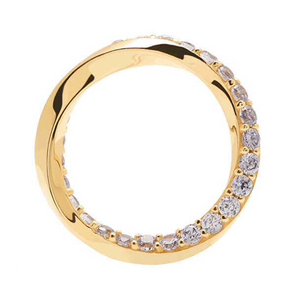 Elegantní pozlacený prsten se zirkony CAVALIER AN01-197