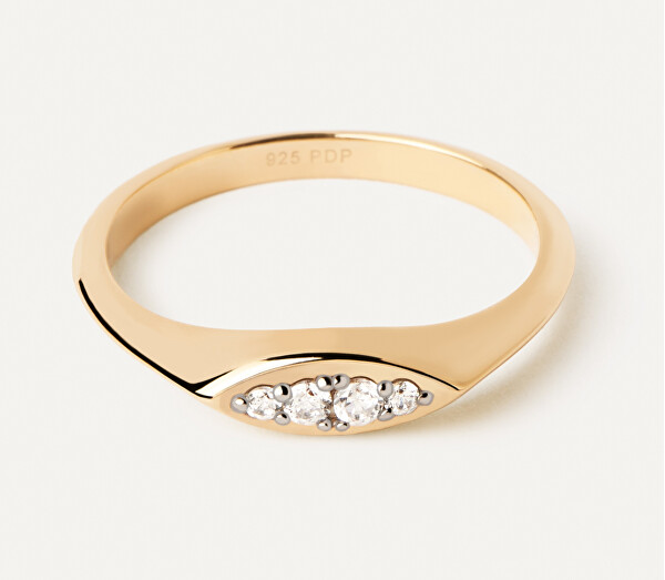Elegantní pozlacený prsten se zirkony Gala Vanilla AN01-A52