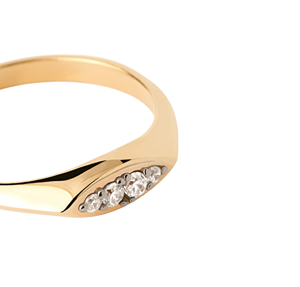 Elegantní pozlacený prsten se zirkony Gala Vanilla AN01-A52