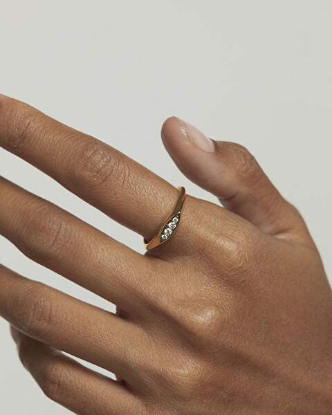 Elegante anello in argento con zirconi Gala Vanilla AN02-A52