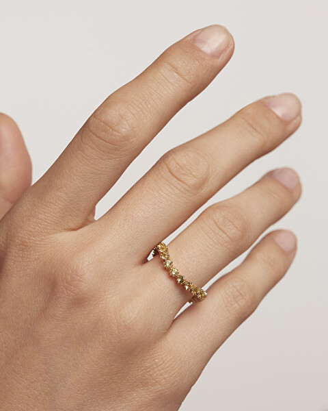 Elegantní pozlacený prsten se zirkony GREEN TIDE Gold AN01-461