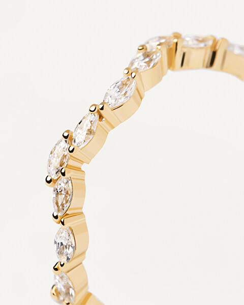 Inel elegant placat cu aur cu zirconi Lake Essentials AN01-875