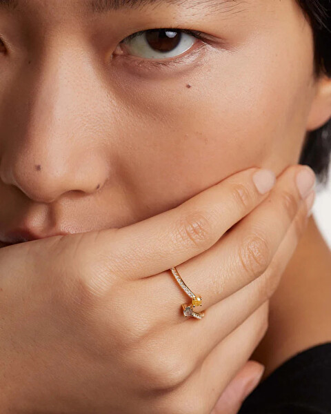 Elegantní pozlacený prsten se zirkony VILLA AN01-647