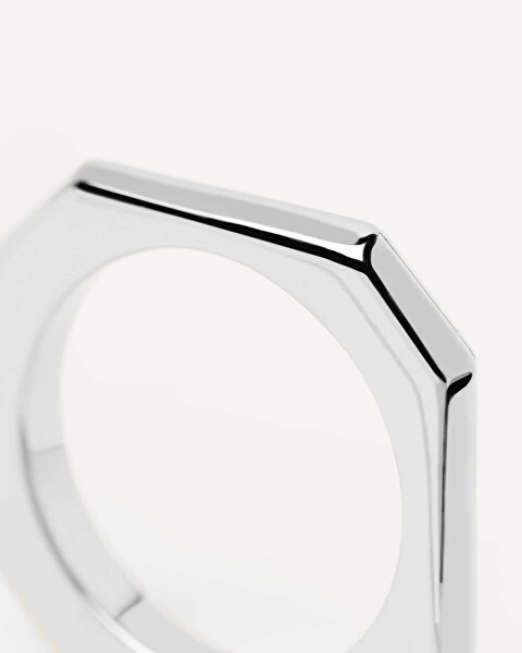 Elegantný rhodiovaný prsteň SIGNATURE LINK Silver AN02-378