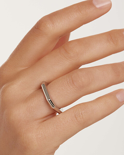 Elegant inel placat cu rodiu SIGNATURE LINK Silver AN02-378