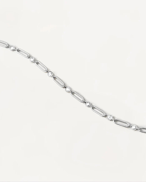 Colier elegant argintiu cu pietre de zircon MIAMI Silver CO02-466-U