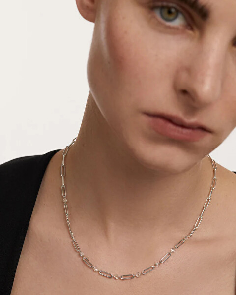 Elegantný strieborný náhrdelník so zirkónmi MIAMI Silver CO02-466-U