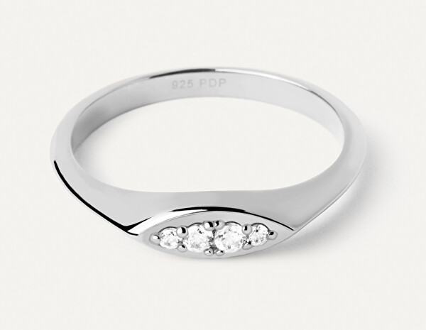 Elegantný strieborný prsteň so zirkónmi Gala Vanilla AN02-A52