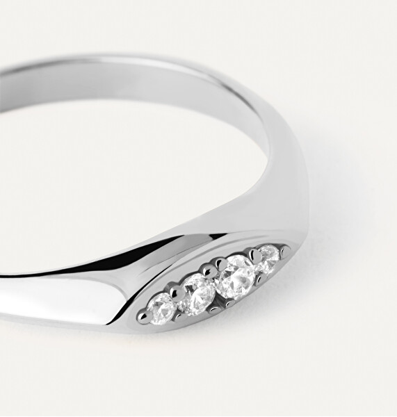 Elegante anello in argento con zirconi Gala Vanilla AN02-A52