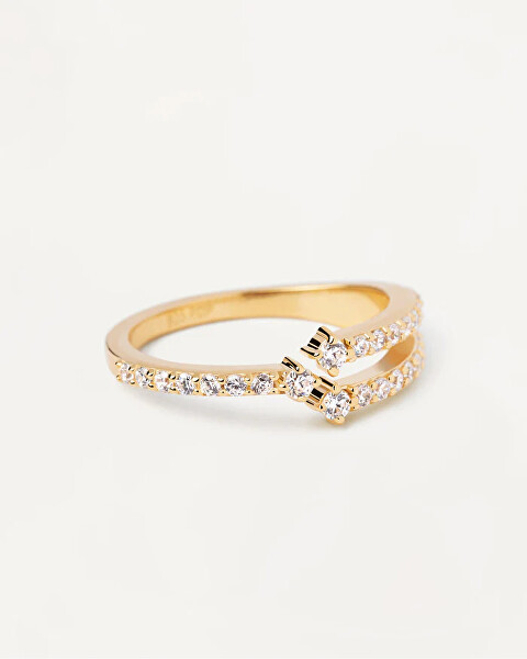Einzigartiger vergoldeter Ring mit klaren Zirkonen SISI Gold AN01-865