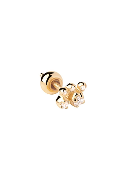 Cercel single placat cu aur fin cu zirconi Bubble Essentiels PG01-002-U