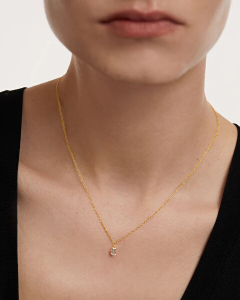 Jemný pozlacený náhrdelník MIA CO01-476-U (řetízek, přívěsek)