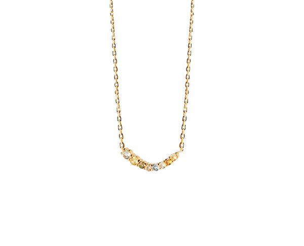 Jemný pozlacený náhrdelník se zirkony RAINBOW Gold CO01-859-U