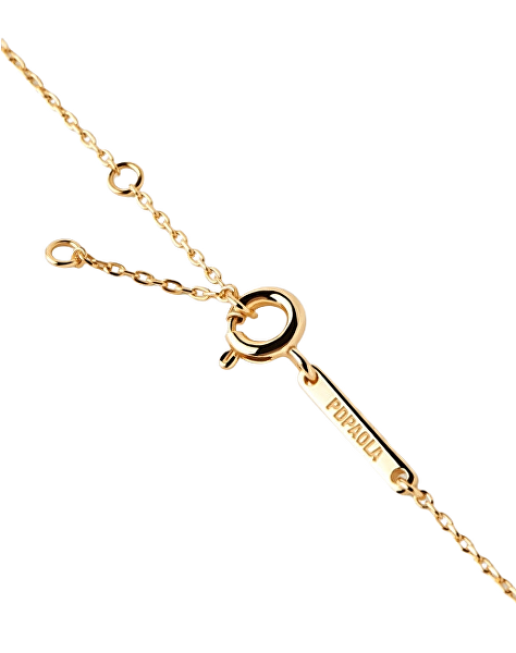 Jemný pozlacený náhrdelník se zirkony RAINBOW Gold CO01-859-U