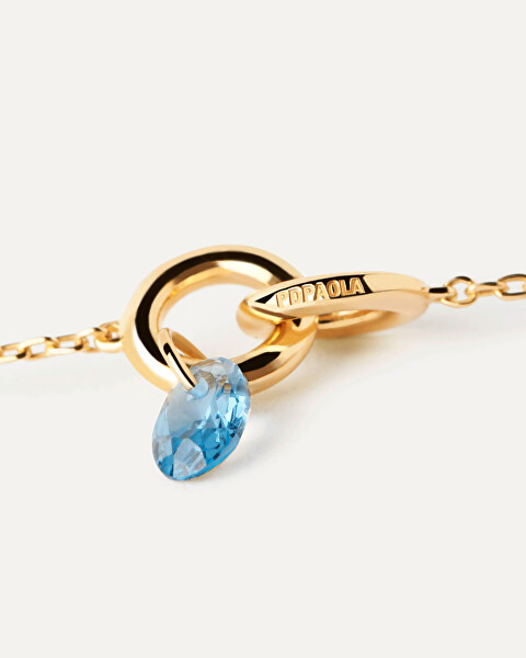 Wunderschöne vergoldete Halskette Blue Lily CO01-842-U