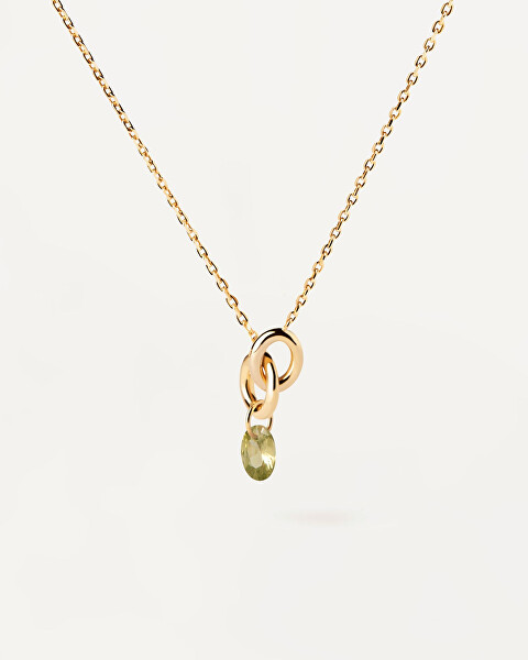 Krásny pozlátený náhrdelník Green Lily CO01-845-U
