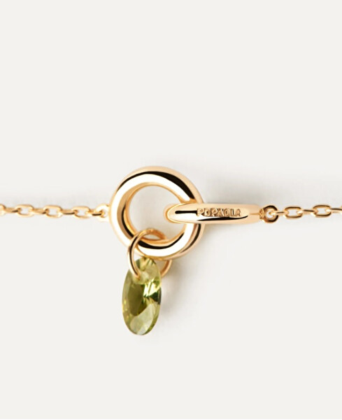 Wunderschöne vergoldete Halskette Green Lily CO01-845-U
