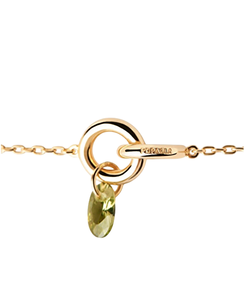 Krásný pozlacený náhrdelník Green Lily CO01-845-U