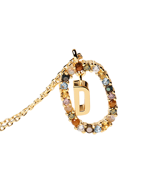 Krásný pozlacený náhrdelník písmeno "D" LETTERS CO01-263-U (řetízek, přívěsek)