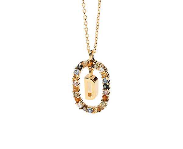 Krásný pozlacený náhrdelník písmeno "D" LETTERS CO01-263-U (řetízek, přívěsek)