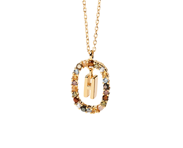 Krásný pozlacený náhrdelník písmeno "H" LETTERS CO01-267-U (řetízek, přívěsek)