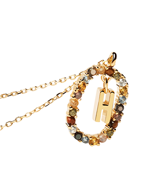 Krásný pozlacený náhrdelník písmeno "H" LETTERS CO01-267-U (řetízek, přívěsek)