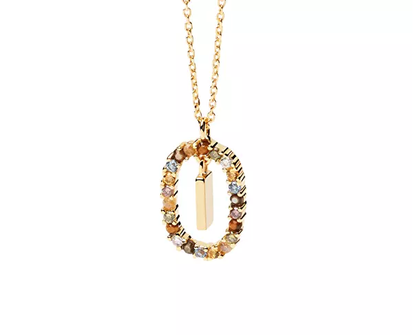 Krásný pozlacený náhrdelník písmeno "I" LETTERS CO01-268-U (řetízek, přívěsek)