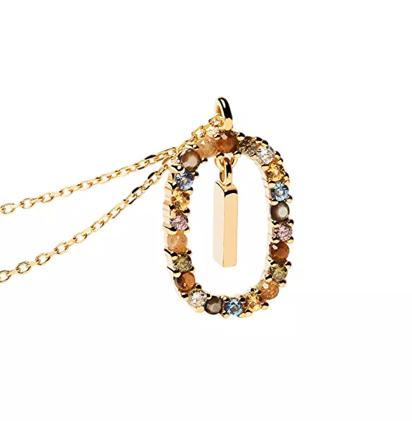 Krásný pozlacený náhrdelník písmeno "I" LETTERS CO01-268-U (řetízek, přívěsek)