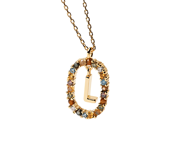 Krásný pozlacený náhrdelník písmeno "L" LETTERS CO01-271-U (řetízek, přívěsek)