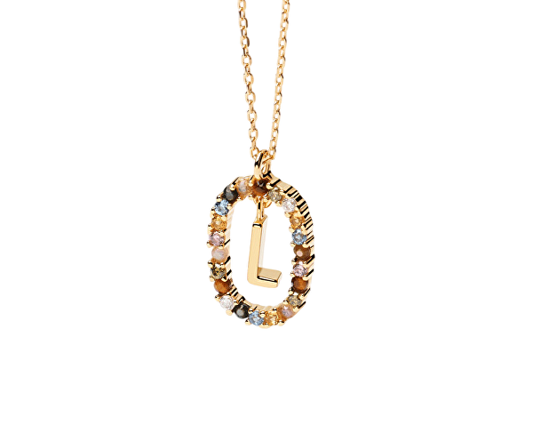 Krásný pozlacený náhrdelník písmeno "L" LETTERS CO01-271-U (řetízek, přívěsek)