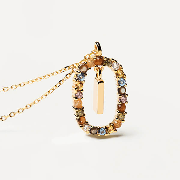 Schöne vergoldete Halskette Buchstabe "I" LETTERS CO01-268-U (Halskette, Anhänger)