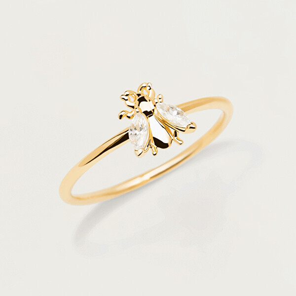 Gyönyörű aranyozott gyűrű méhecskével BUZZ Gold AN01-218
