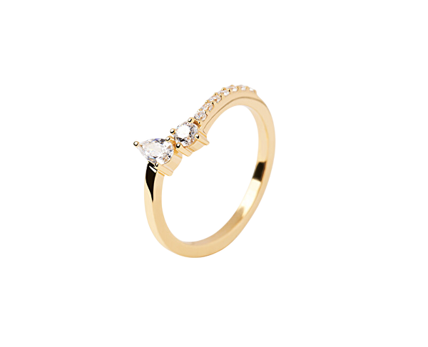 Krásný pozlacený prsten se zirkony Ava Essentials AN01-863