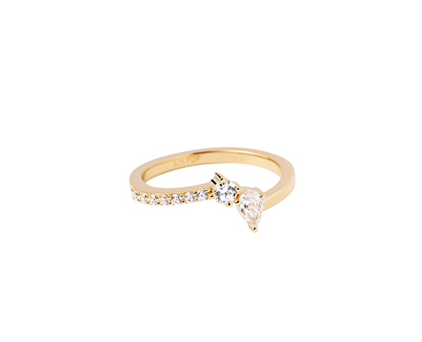 Krásný pozlacený prsten se zirkony Ava Essentials AN01-863
