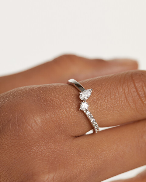 Krásný stříbrný prsten se zirkony Ava Essentials AN02-863