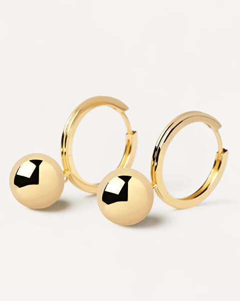 Luxusní pozlacené náušnice kruhy SUPER FUTURE Gold AR01-518-U